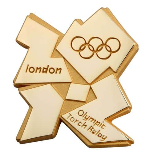 2012 London OlympicsTorch Relay Gold Pin Badge